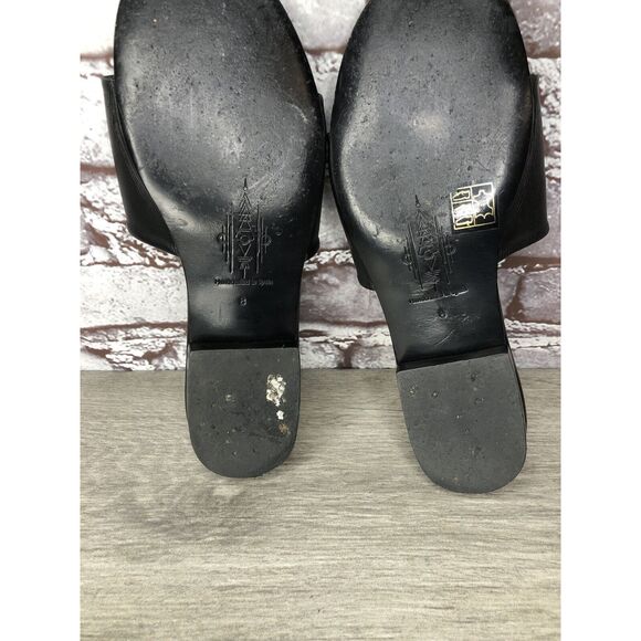 ASTARA Sahara Black Onyx Leather Handmade Slides Heel Sandals Women’s 8M US/39EU - Picture 14 of 16